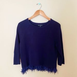 J. Crew Collection Chiffon Fringe Sweater